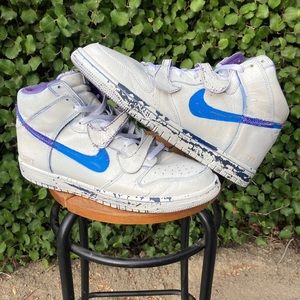 Nike Dunk High Hi ID Be True Richard Mulder Custom White Blue Purple